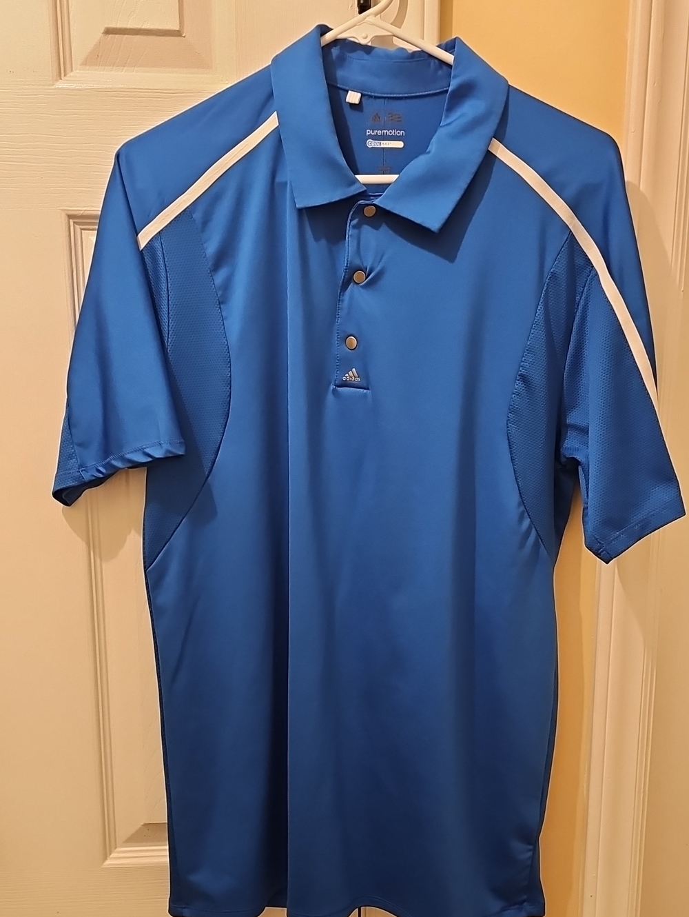 adidas Blue Polo with White Accents